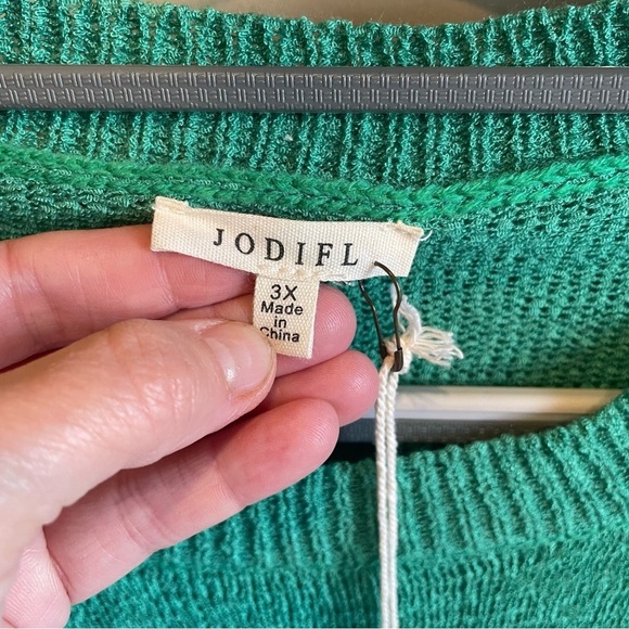 Jodifl Kelley Green Sleeveless Ruffles Sweater 3X - Picture 2 of 4